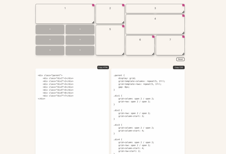 CSS Grid Generator : créez vos grilles CSS en un clin d&rsquo;œil