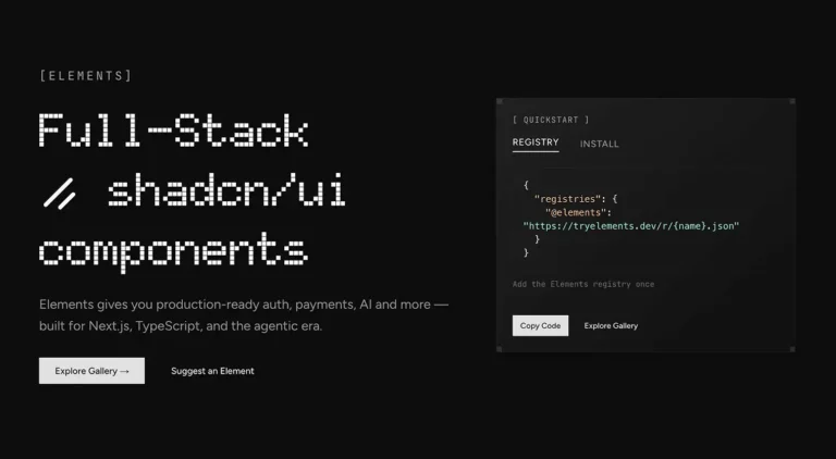 Elements.dev : La bibliothèque de composants UI full-stack pour Next.js