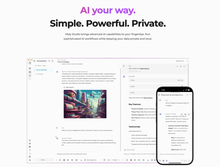Msty.ai : L&rsquo;IA puissante et privée sur votre bureau