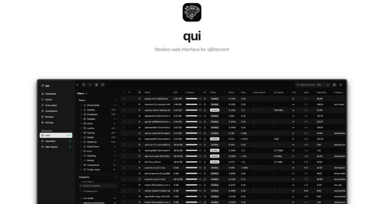 QUI : L&rsquo;interface web moderne pour qBittorrent