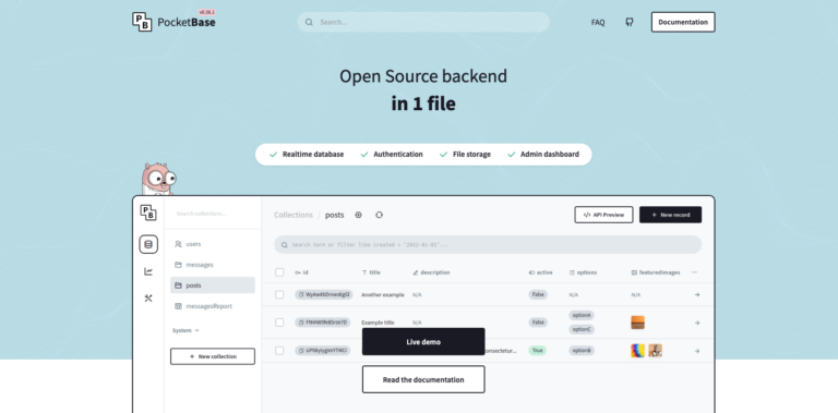 PocketBase : Votre backend Open Source en un seul fichier.