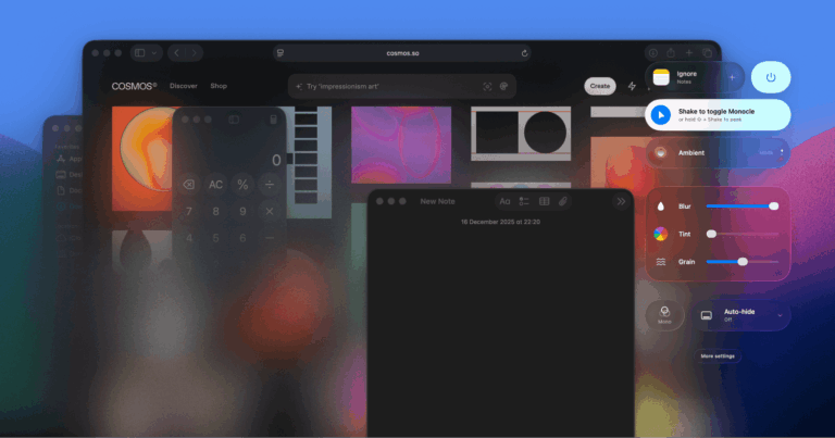 Monocle : un mode focus pour macOS qui floute tout sauf la fenêtre active