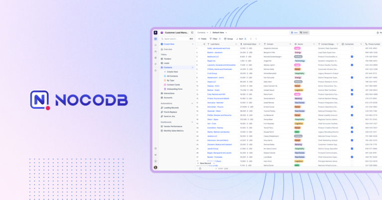 NocoDB : transformer une base de données en interface no-code avec vue table, formulaires, kanban et API