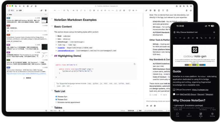 NoteGen : une app de notes Markdown multiplateforme qui transforme des idées brutes en notes structurées avec l’IA