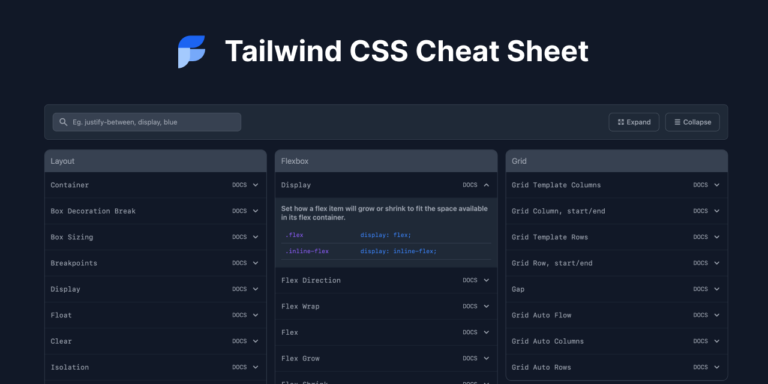 Flowbite Tailwind Cheat Sheet: gagner du temps sur les classes utilitaires