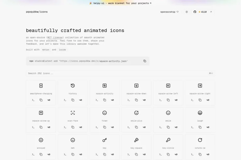 PQO Icons : une bibliothèque d’icônes animées open source pour le web et les apps