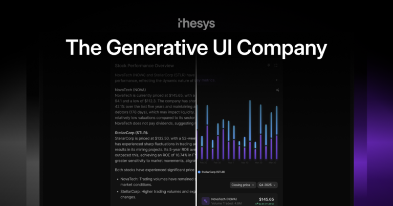 Thesys : une infrastructure frontend pour créer des interfaces IA génératives en temps réel