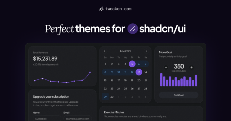 TweakCN : un éditeur visuel pour personnaliser les thèmes shadcn/ui et générer le code en temps réel