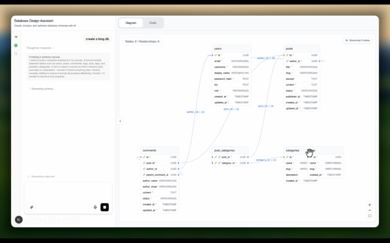 DB Thing : un designer de schémas de base de données assisté par IA en langage naturel