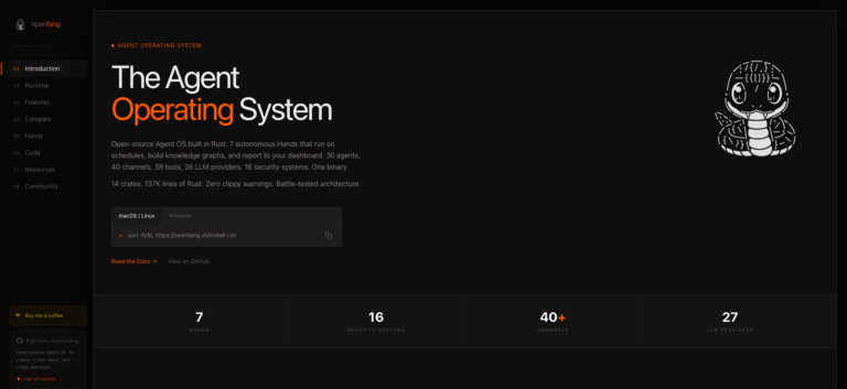 OpenFang: un Agent OS open source pour automatiser des tâches utiles, pas juste chatter