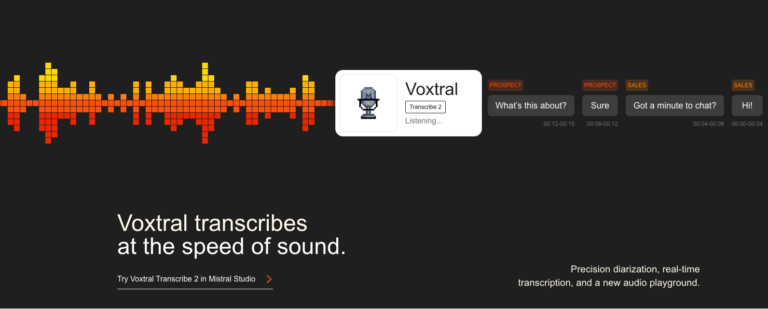 Voxtral Transcribe 2 : transcription vocale temps reel, diarisation et latence sub-200 ms pour des apps voix exploitables
