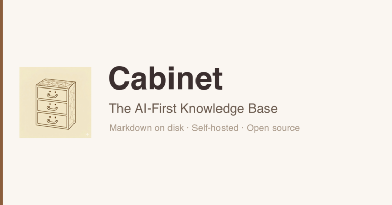 Cabinet : une base de connaissances open source avec agents IA, fichiers sur disque et zéro lock-in