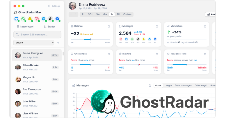 GhostRadar : analyser ses conversations et repérer le ghosting sur Mac, sans cloud