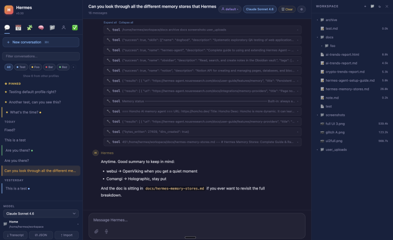 Hermes WebUI : piloter Hermes Agent depuis un navigateur, comme un vrai poste de travail