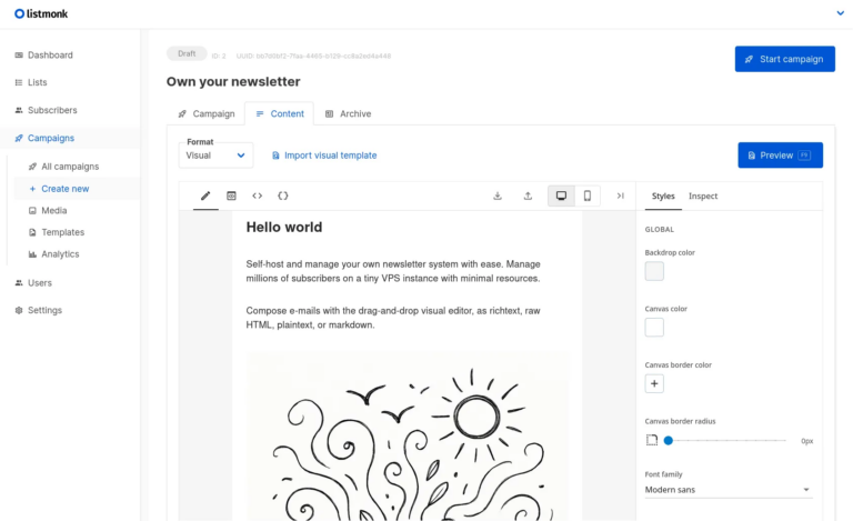 Listmonk : l&rsquo;alternative self-hosted aux newsletter services