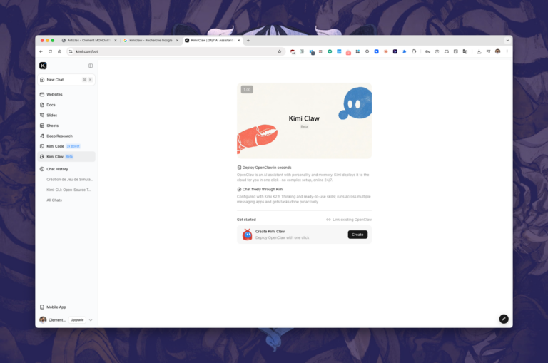 Kimi Claw: assistant IA 24/7 avec mémoire long terme