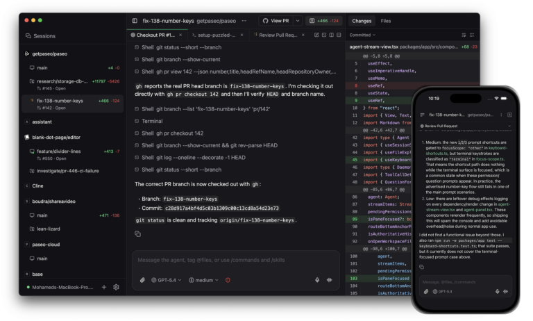 Paseo : piloter Claude Code, Codex et OpenCode depuis desktop, mobile et CLI