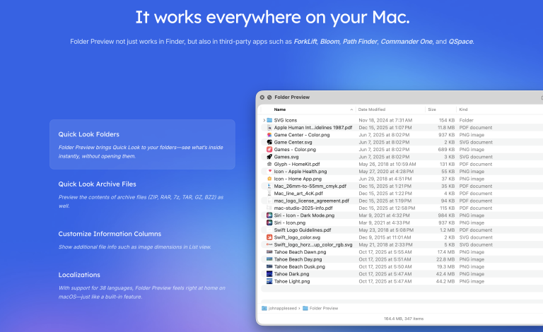 Folder Preview : prévisualisez le contenu des dossiers sur macOS