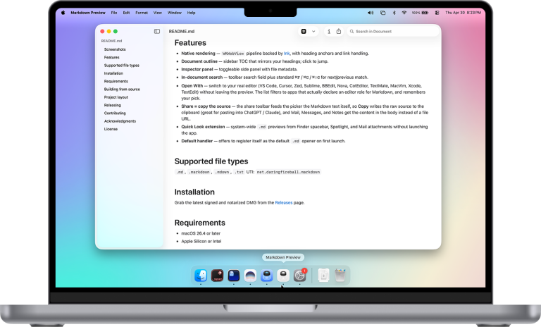 MARKDOWN PREVIEW : Lecture instantanée de fichiers Markdown sur macOS