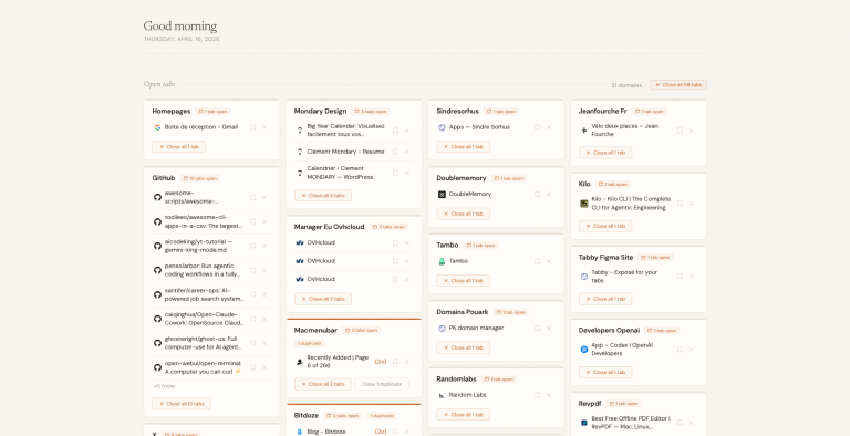 Tab Out : transformer la page Nouvel onglet de Chrome en mission control pour fermer ses onglets vite