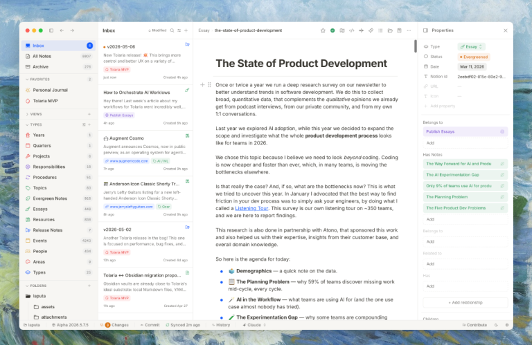 Tolaria : un second cerveau local, en Markdown, a partager avec votre IA
