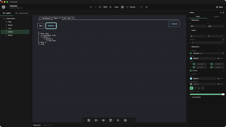 TUISTUDIO : un éditeur visuel pour concevoir des interfaces en terminal (TUI)