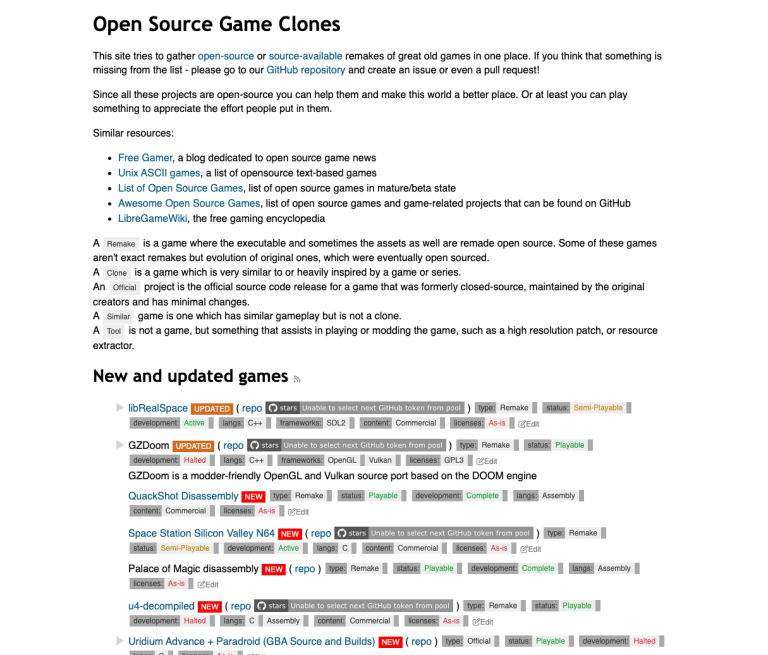 OS GAME CLONES : La référence ultime des remakes et clones open source