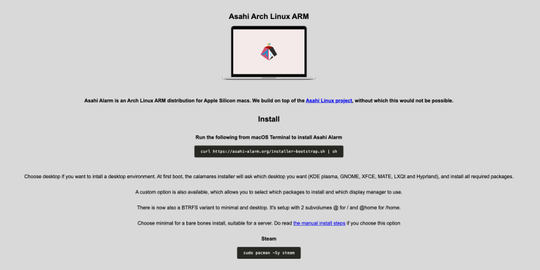 Asahi Alarm : Arch Linux ARM pour Mac Apple Silicon avec installation simplifiée