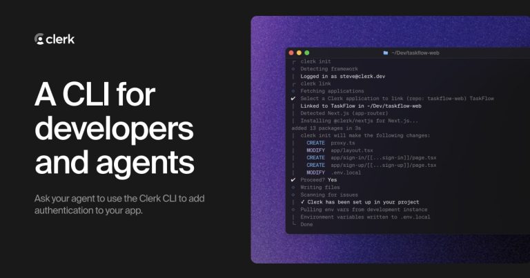 CLERK CLI : piloter l&rsquo;authentification depuis le terminal, sans quitter le code