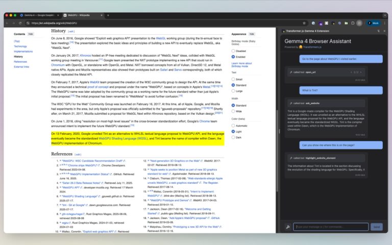 GEMMA 4 BROWSER ASSISTANT : un agent IA qui tourne entièrement dans le navigateur, sans serveur