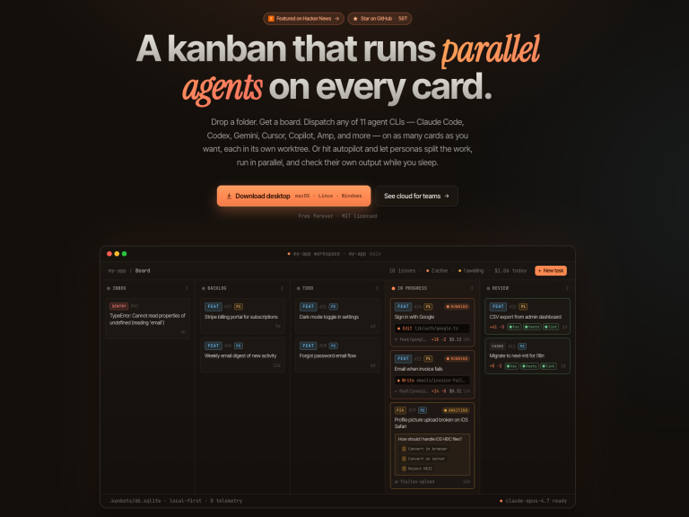 KanBots : orchestrez 11 agents CLI sur un tableau kanban local