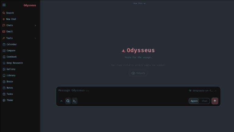 ODYSSEUS : un espace de travail IA complet, auto-hébergé sur votre propre machine