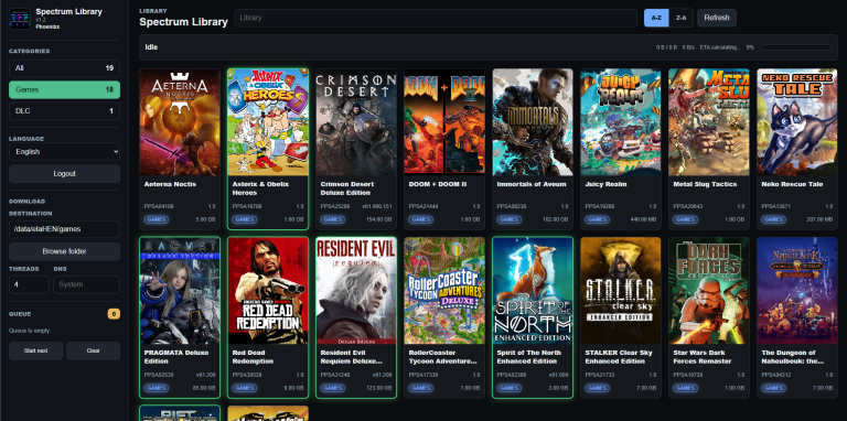 SPECTRUM LIBRARY : un gestionnaire de contenu pour parcourir et organiser les jeux ZX Spectrum