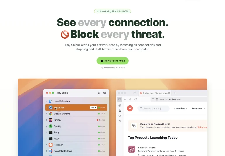 TINY SHIELD : surveiller et contrôler le réseau de son Mac en temps réel