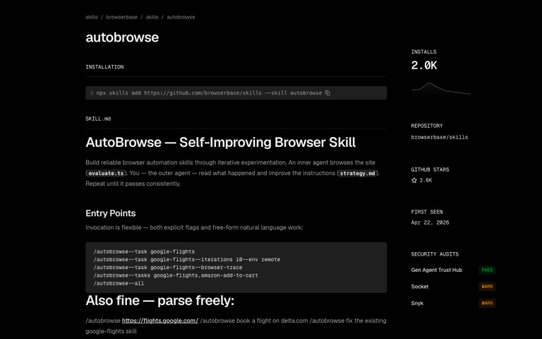 AUTOBROWSE : l&rsquo;automatisation navigateur qui s&rsquo;améliore toute seule par boucle de recherche automatique