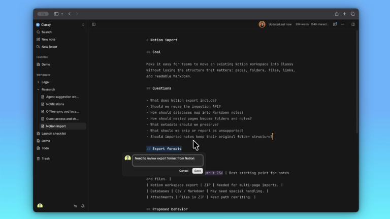 CLASSY : un espace Markdown partagé avec les agents IA