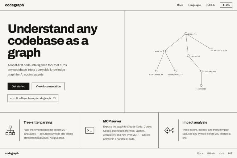 CODEGRAPH : un graphe de connaissance local qui booste les agents de code
