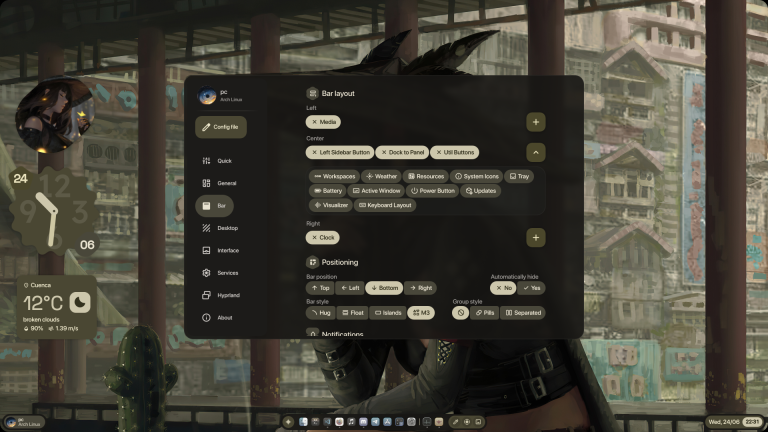 END4-PC : un fork Quickshell pour Hyprland qui ne remplace rien, mais qui change l’ambiance