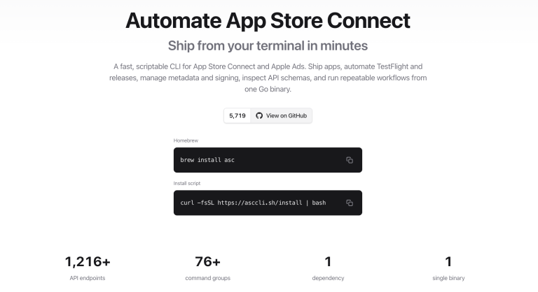 ASC CLI : l&rsquo;outillage iOS complet dans un seul binaire Go