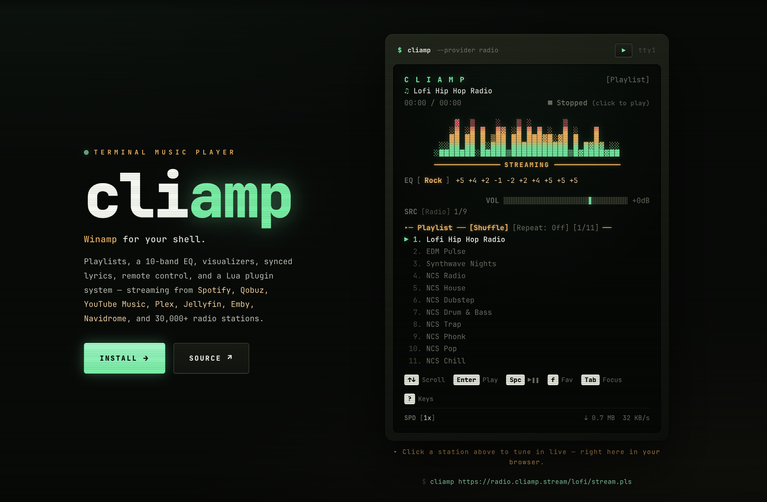 CLIAMP : le Winamp rétro qui vit dans votre terminal
