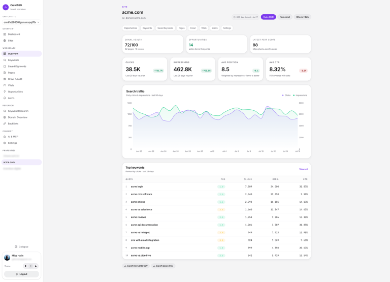 CRAWLSEO : surveiller son référencement sans louer un outil SEO