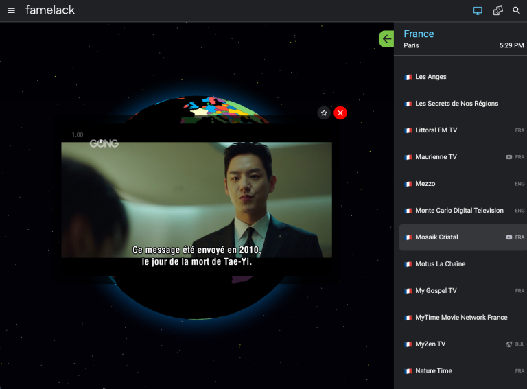 FAMELACK : regarder la TV et la radio du monde entier dans le navigateur