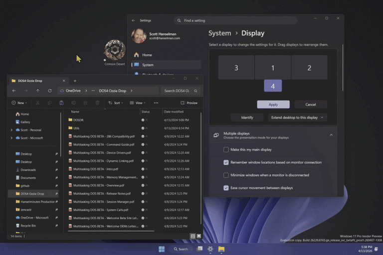 PEEK DESKTOP : cliquer le bureau pour retrouver ses fenêtres