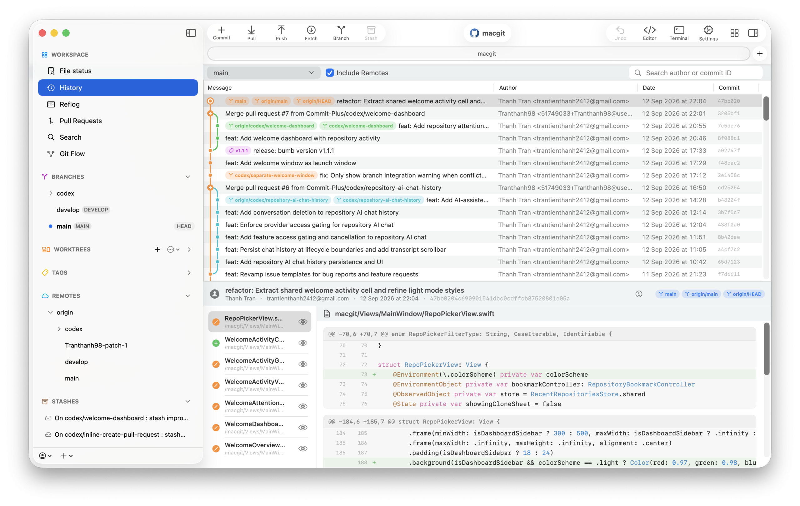 Commitplus un client git natif leger et open sourc