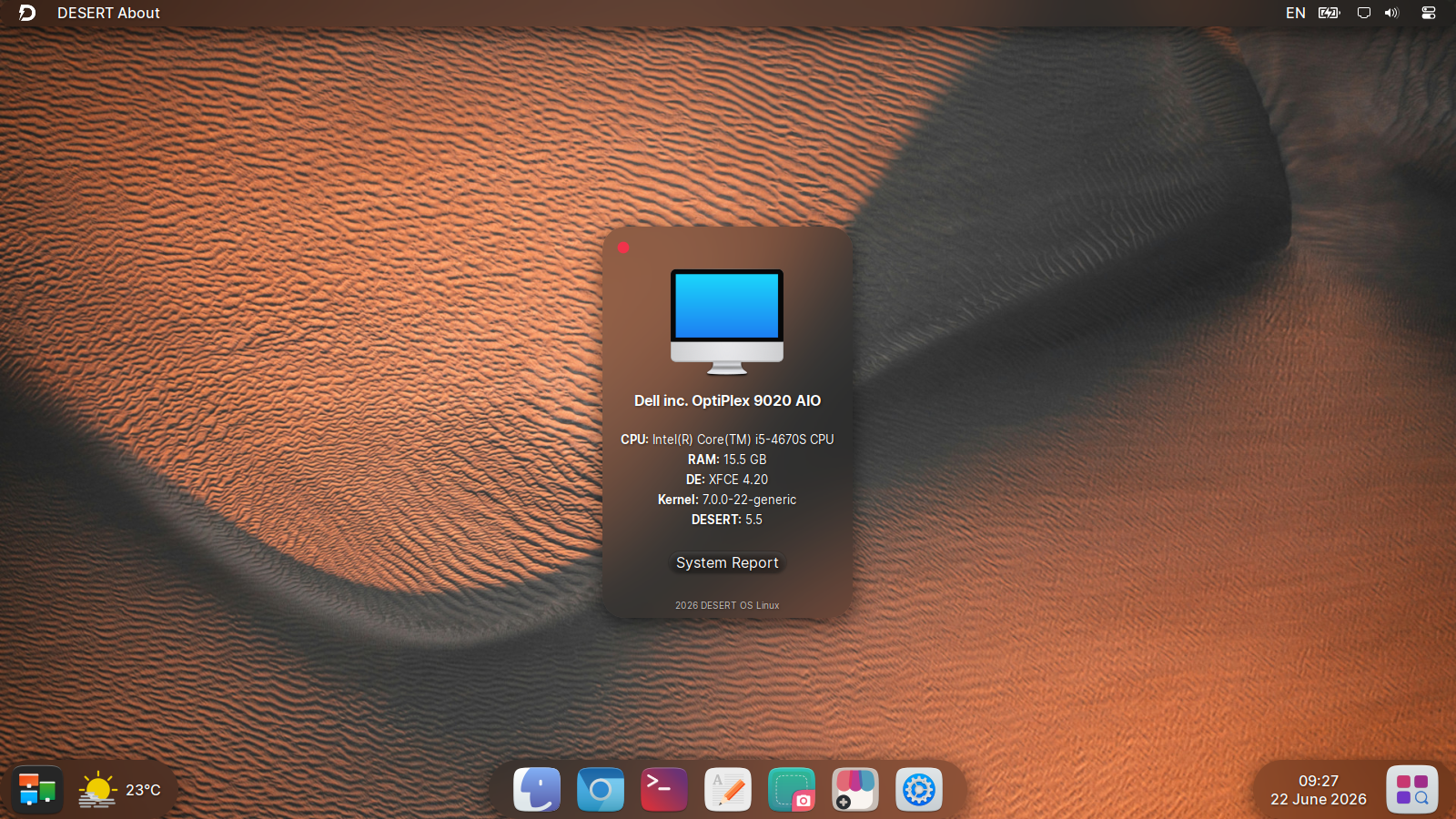 Desert os linux le bureau xfce qui mise tout sur l