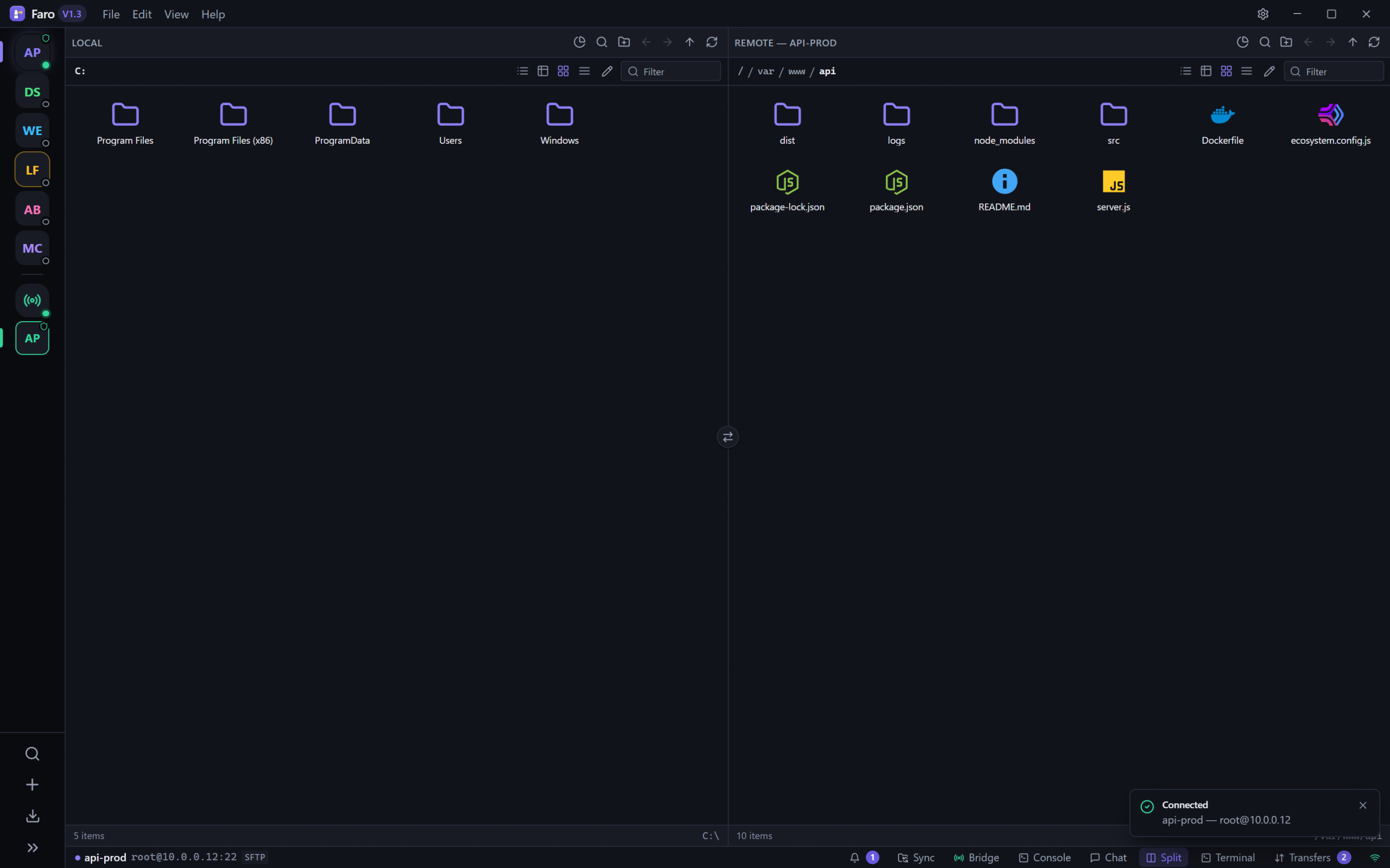Faro le client de fichiers qui prete vos sessions