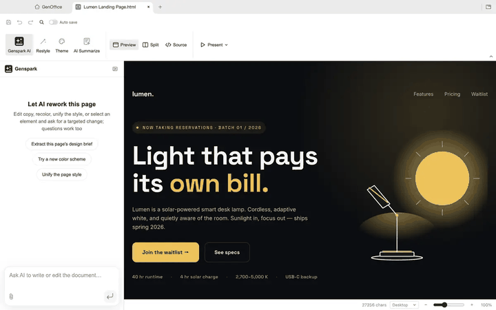 Une requ&ecirc;te Restyle fait passer la page du sombre au clair dans GenOffice HTML