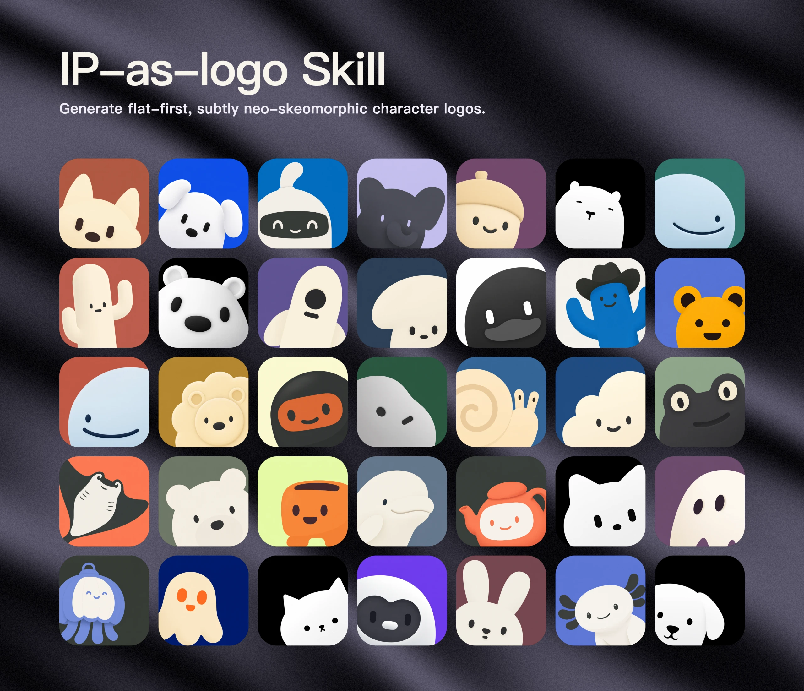 Ip as logo des mascottes de marque simples par lot