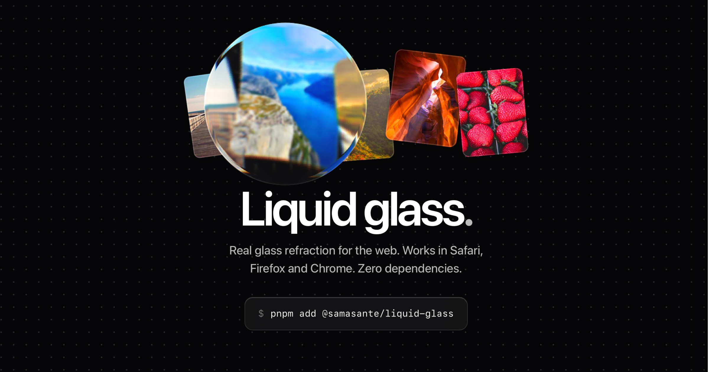 Liquid glass une lentille react qui refracte le do