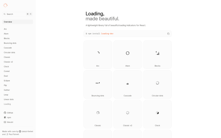 LOADING : Une bibliotheque de spinners React